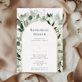 FOLIE Eucalyptus Gold Sage Bruiloft repetitie Dine Folie Uitnodiging