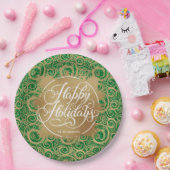 Folie feestdag kerst groen papieren bordje (Feest)