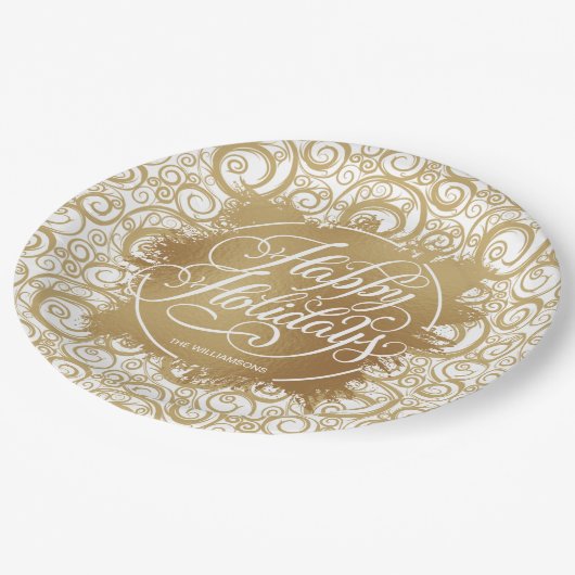 Folie feestdag kerstdagen met goudkoorts papieren bordje (Gekanteld)