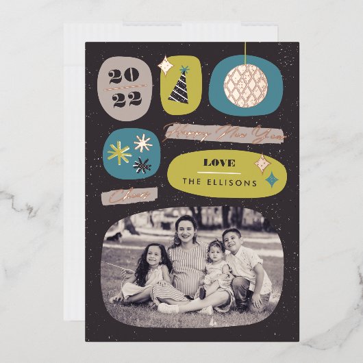 Folie feestdagen Kaart nieuwjaar Limoen (Envelop)