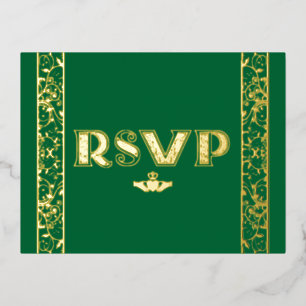 Folie Filigree, Claddagh RSVP Post Kaart