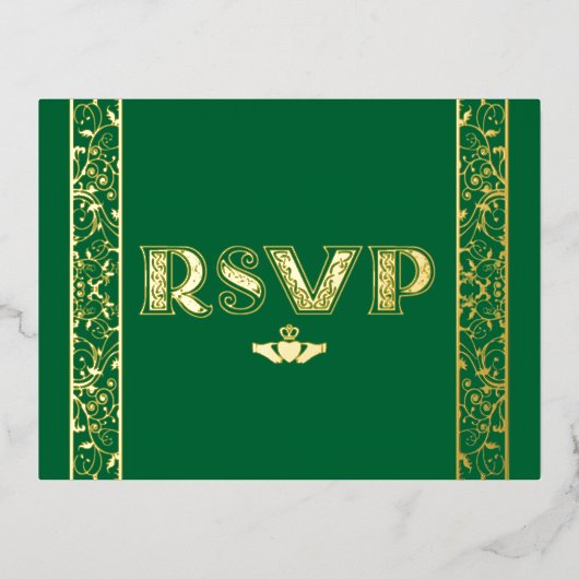 Folie Filigree, Claddagh RSVP Post Kaart (Voorkant)