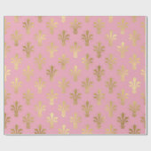 Folie Fleur de Lis Pink en Gold Paris Cadeaupapier (Vlak)