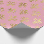 Folie Fleur de Lis Pink en Gold Paris Cadeaupapier (Hoek)