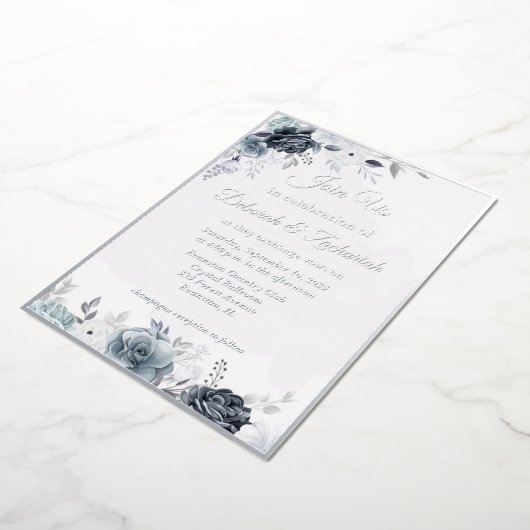 folie floral bruiloft nodigt folie uit folie uitnodiging (Gedraaid)