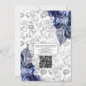 Folie Floral QR Code Weddenschap marineslag en zil Kaart (Achterkant)