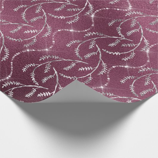 Folie Floral Silver Grey Beet Cadeaupapier (Hoek)