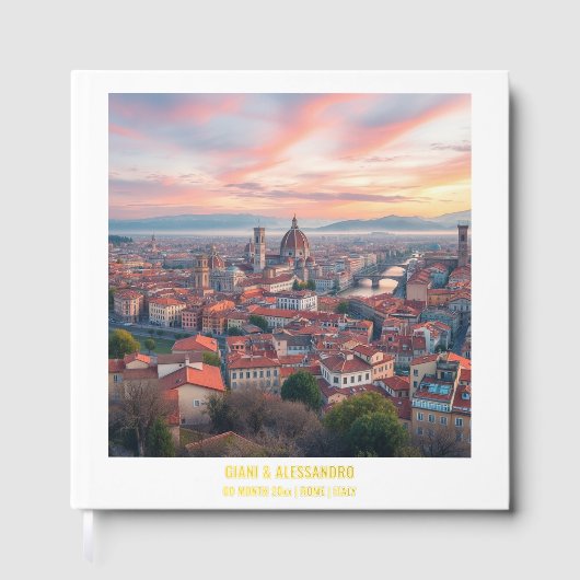 Folie Florence waterverf Italië bruidsparen Gastenboek (Voorkant)