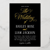 Folie formele bruiloft typografie Folie uitnodigin Folie Uitnodiging (Voorkant)