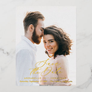 folie foto elegante script waterverf botanisch uitnodiging briefkaart