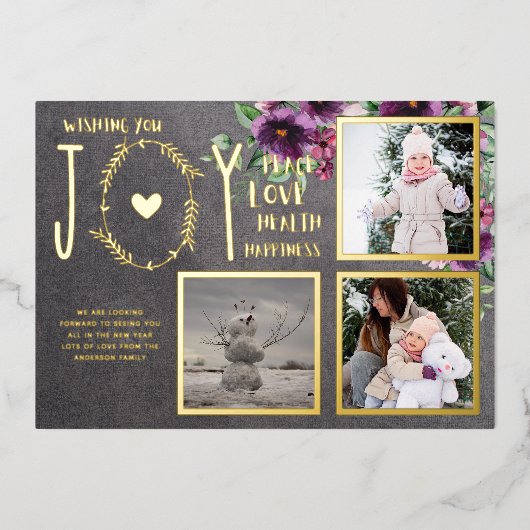 Folie FOTO KERSTFEESTDAGEN NIEUWJAAR 2022 2023 Folie Uitnodiging (Voorkant)