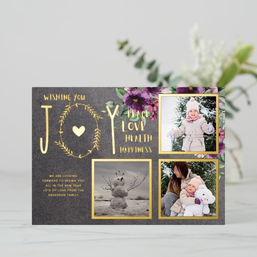 Folie FOTO KERSTFEESTDAGEN NIEUWJAAR 2022 2023 Folie Uitnodiging (Staand Voorkant)