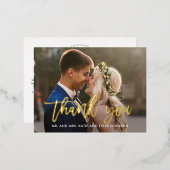 Folie geborsteld handvat Dank u Briefkaart (Voorkant / Achterkant)