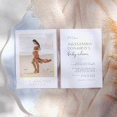 Folie gedrukt | Boho Zwangerschap Foto Baby shower Folie Uitnodiging