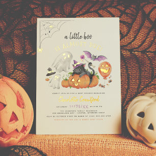 Folie gedrukt Een klein Boo Halloween-Baby showe Uitnodiging