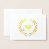 Folie geëtst Pet en bladeren Afstuderen Kaart (Voorkant met envelop)