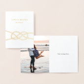 Folie geïllustreerd Knot Nautical Hartelijk dank Folie Kaarten (Display)