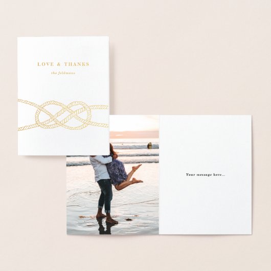 Folie geïllustreerd Knot Nautical Hartelijk dank Folie Kaarten (Display)