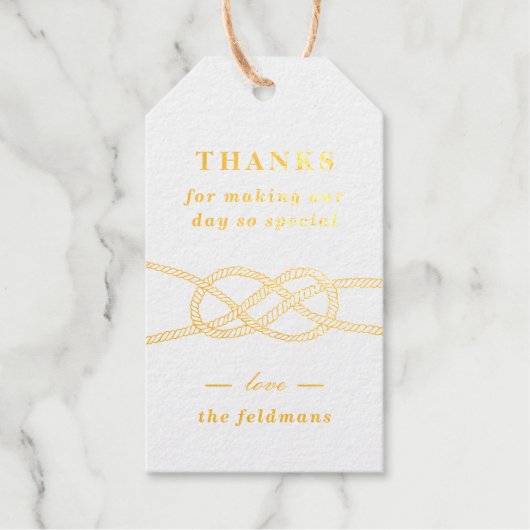 Folie geïllustreerd Knot Nautical Wedding Favor La Cadeaulabels (Voorkant)