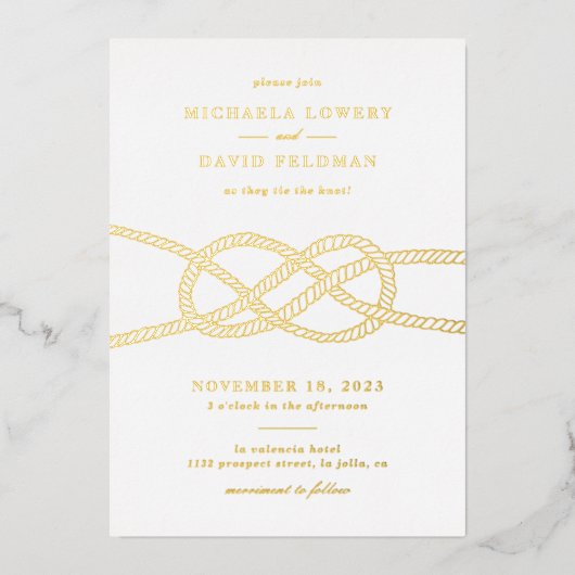 Folie geïllustreerd Uitnodiging tot Nautical Weddi (Voorkant)