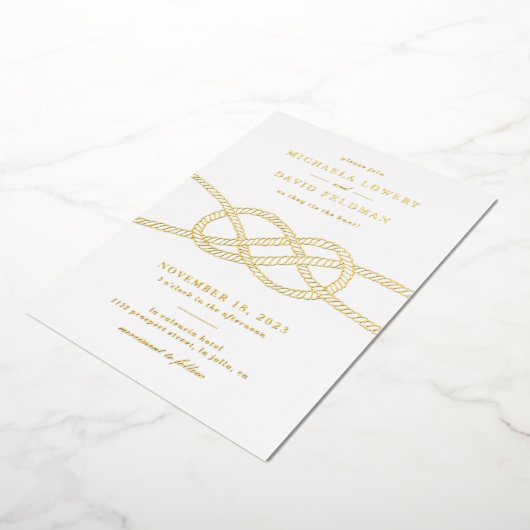 Folie geïllustreerd Uitnodiging tot Nautical Weddi (Gedraaid)