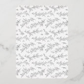 Folie Geïllustreerde Botanische Zwart-wit bruiloft Folie Uitnodiging (Achterkant)