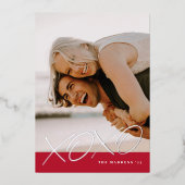 Folie geïnkt XOXO Valentijnsdag Kaart - Rood (Voorkant)