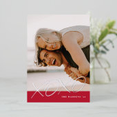 Folie geïnkt XOXO Valentijnsdag Kaart - Rood (Staand Voorkant)