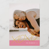 Folie geïnkt XOXO Valentijnsdag Kaart - Roze (Voorkant)