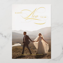 Folie Gelukkig Nieuwjaar Script Vakantie Volledige Feestdagenkaart