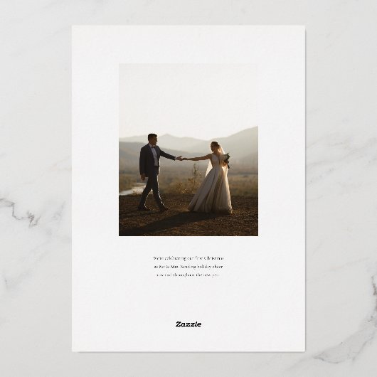 Folie Gelukkig Nieuwjaar Script Vakantie Volledige Folie Feestdagenkaart (Achterkant)