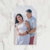 Folie Geo Love Valentijnsdag Foto Gift Label (Achterkant)