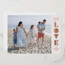 Folie Geo Love Valentijnsdag Fotokaart - Rood Feestdagenkaart