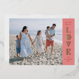 Folie Geo Love Valentijnsdag Fotokaart - Roze Feestdagenkaart