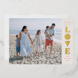 Folie Geo Love Valentijnsdag Fotokaart - Zalm Feestdagenkaart