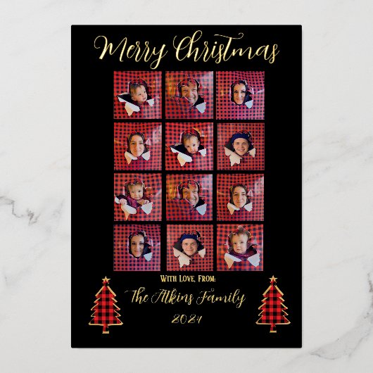 Folie gepersonaliseerde kerst Kaart (Voorkant)