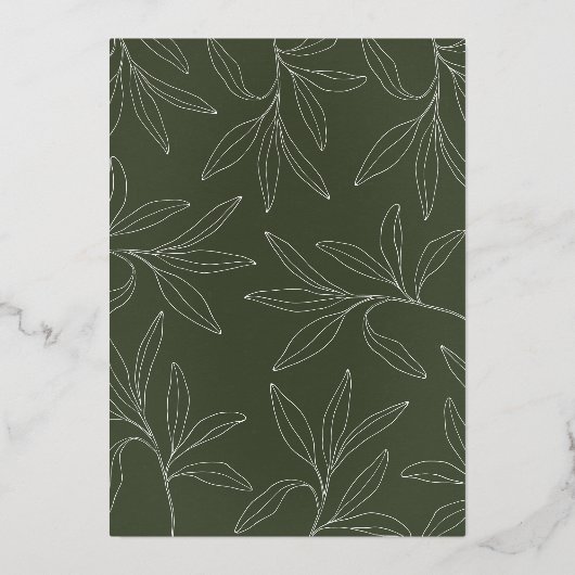 Folie Gestempeld | Salie Groene Botanische Lijst T Folie Uitnodiging (Achterkant)