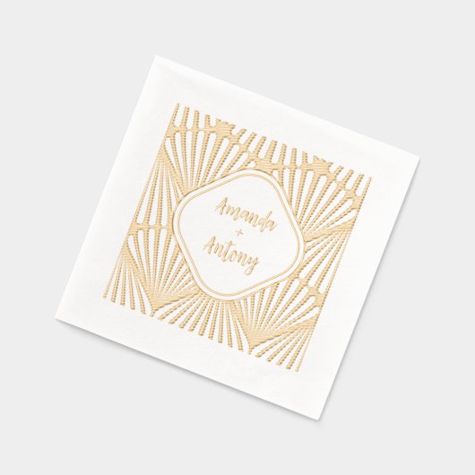 Folie gestempeld servetten in art deco stijl. (Links)