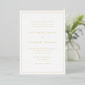 Folie Gestempelde Typografie Formele Trouwfoto Uitnodiging (Staand Voorkant)