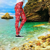 Folie getextureerde stapel dubbelharige lipoppen Leggings