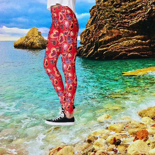 Folie getextureerde stapel dubbelharige lipoppen Leggings