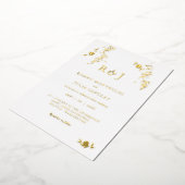 Folie Gilded Romantic Floral Wedding Uitnodiging (Gedraaid)