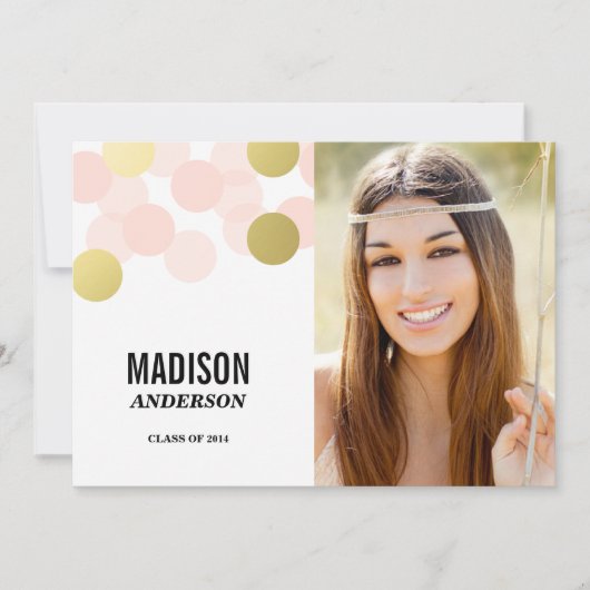 Folie Glamor Faux | Oproep van de GraduPartij Kaart (Voorkant)