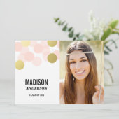 Folie Glamor Faux | Oproep van de GraduPartij Kaart (Staand voorkant)