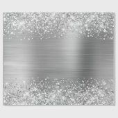 Folie Glitter Silver Faux Cadeaupapier (Vlak)