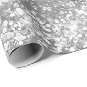 Folie Glitter Silver Faux Cadeaupapier (Rol Hoek)