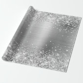 Folie Glittery Silver Ombre Cadeaupapier (Uitgerold)