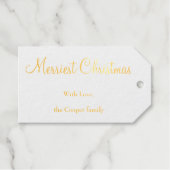 FOLIE Gold Elegant Minimalist Merriest Christmas Cadeaulabels (Voorkant (horizontaal))