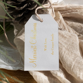 FOLIE Gold Elegant Minimalist Merriest Christmas Cadeaulabels