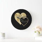 Folie Gold en zwarte harten Grote Klok (Huis)